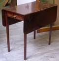 English Mahogany Dropleaf Pembroke Table with End Drawer