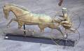 Gilt Molded Copper Running Horse Sulky and Driver Weather Vane