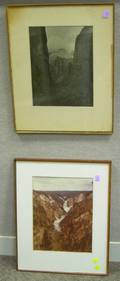 Two Framed American School Photographs of Western Views