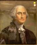 Framed Reversepainted Glass Portrait of George Washington
