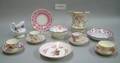 Collection of Twentyfive 19th Century English Pink Lustreware Cup and Saucers and Two Threepiece Partial Teaware Sets