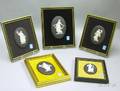 Five Framed Wedgwood Solid Black Jasper Dancing Hours Plaques