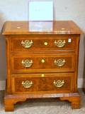 Georgianstyle Mahogany ThreeDrawer Chest with Draw Panel and a Georgianstyle Mahogany and Burl Veneer Three