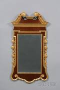 Chippendalestyle Giltwood and Mahogany Veneer Mirror