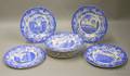 Set of Twelve Wedgwood Transfer Blue and White 1927 Harvard University Dinner Plates