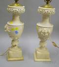Pair of Alabaster Urn Lamps