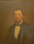 Framed 19th Century American Oil on Board Portrait of Martin Hill