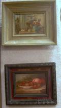 Lot of Two Framed 20th Century American School Oil on Board Still Lifes