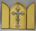 Micromosaicinset Cast Metal Crucifix