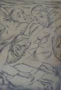 Framed Drypoint Etching of a Biblical Scene by Georg Ehrlich Austrian 18971966