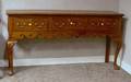 British Inlaid Elmwood Pewter Dresser Base