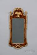 Georgianstyle Carved Giltwood and Mahogany Veneer Mirror