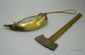 Cut Steel Tomahawk with Tiger Maple Handle and a Woodmounted Powder Horn