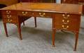 Baker Furniture Georgianstyle Mahogany Flattop Desk with Leatherinset Top