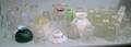 Collection of Twentythree Small Glass Light Shades and Fourteen Glass Chimneys Dome Shades and Globes