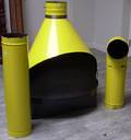 Preway Yellow Enameled Metal Fireplace