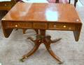 Regency Inlaid Veneered Dropleaf Table with Two Drawers