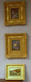 Three Framed Oil on Panel Paintings