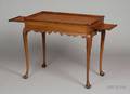 KittingerWilliamsburg Restoration Queen Anne Style Carved Mahogany Traytop Tea Table