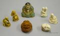 Seven Bone Porcelain and Wood Netsuke