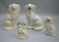 Pair of Staffordshire Dogs and Two Additional Figures