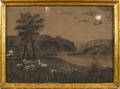 Pennsylvania charcoal drawing late 19th c