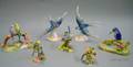 Seven Assorted Staffordshire Bird Figural and Floral Groups