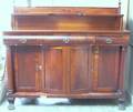 Empire Carved Mahogany and Mahogany Veneer Sideboard
