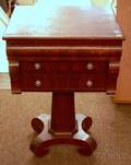 Empire Mahogany and Mahogany Veneer ThreeDrawer Pedestalbase Work Stand