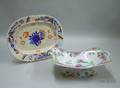 Continental Chinesestyle Decorated Ceramic Footed Dish and a Chinese Export Porcelain Imari Palette Platter