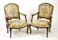 Pair of French Provincial Style Oak Fauteuils