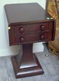 Empirestyle Mahogany Veneer Dropleaf TwoDrawer Pedestalbase Work Stand