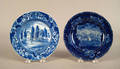 Two historical blue Staffordshire plates 19th c