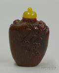 Asian Horn Dragon Carved Snuff Bottle