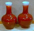 Pair of Large Contemporary Oxblood Bottleshaped Vases