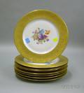Eight Heinrich  Co GiltEdged Dinner Plates with Floral Medallion Pattern
