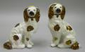 Pair of Copper Lustre Decorated Staffordshire Spaniels