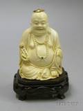 Carved Ivory Buddha on Stand