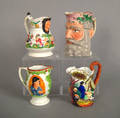 Four Staffordshire pitchers 19th c
