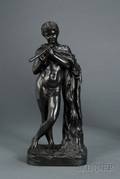 Wedgwood Black Basalt Figure of Faun and Flute