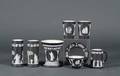 Seven Wedgwood Black Jasper Dip Items