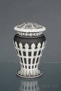 Wedgwood Black Jasper Dip Torches Vase and Cover