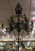 Renaissance Revival Wrought Iron Six Light Chandelier