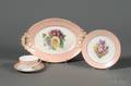 Paris Porcelain Hand Painted Botanical Dessert Set for Twelve