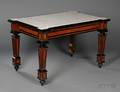 Flemish Baroque Marbletop Ebony and Amboyna Table
