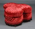 Modern Red Upholstered Cloverleafshaped Ottoman
