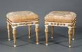 Pair of Louis XVI Style Painted and Parcelgilt Vanity Stools