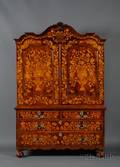 Dutch Marquetry Inlaid Mahogany Kast
