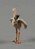 Small Austrian Cold Painted Bronze Figure of a Feeding Stork