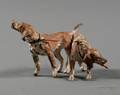 Small Austrian Cold Painted Bronze Figure of a Pair of Hounds